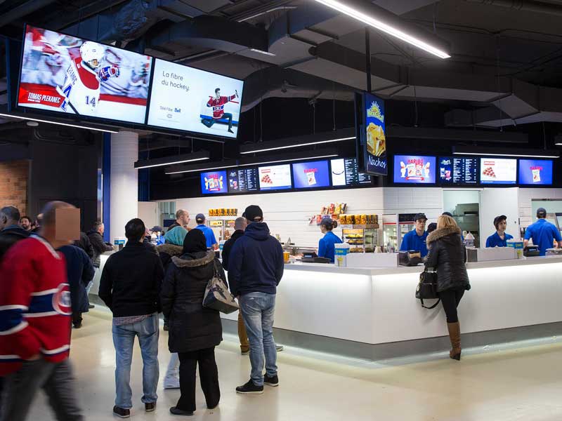 Bell-center-Montreal-digital-signage--and-duo-displays-powered-by-navori-ql-software